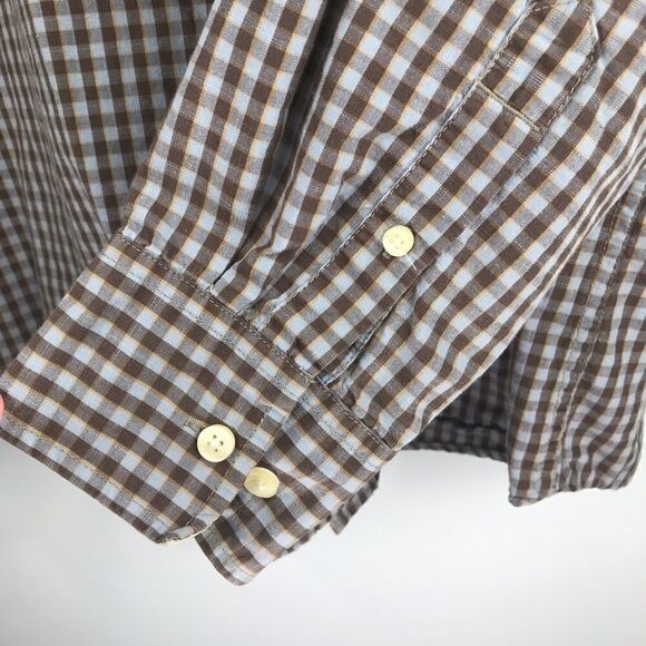Timberland Cotton Brown and Gray Plaid Button Down Shirt - Picture 6 of 10